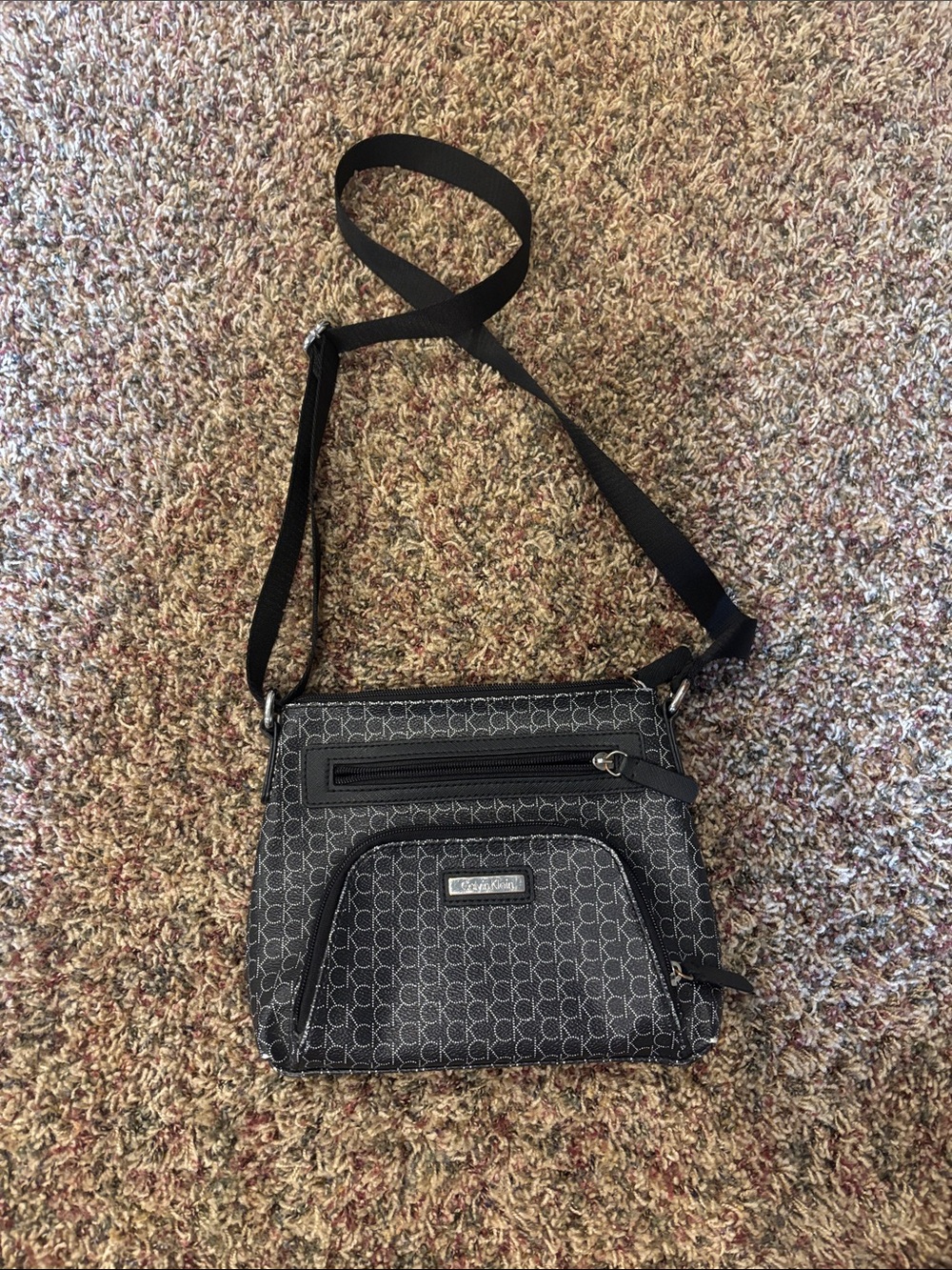Calvin Klein Gray Monogram Crossbody Bag